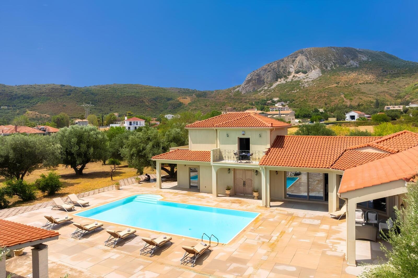 Aerial Pomegranate Tree Villa Katelios Kefalonia